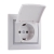 Socket Outlet Earthed - With Protection Cover - Ceramic