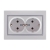 Double Socket Outlet - Earthed - Ceramic