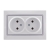 Double Socket Outlet - Without Earth - Ceramic