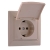 Socket Outlet Earthed - With Protection Cover - Ceramic