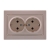 Double Socket Outlet - Earthed - Ceramic