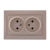 Double Socket Outlet - Without Earth - Ceramic