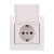 Socket Outlet Earthed - With Protection Cover - Ceramic