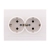 Double Socket Outlet - Earthed - Ceramic