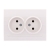 Double Socket Outlet - Without Earth - Ceramic