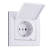 Socket Outlet Earthed - With Protection Cover - Ceramic