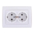 Double Socket Outlet - Earthed - FireProof Plastic