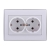 Double Socket Outlet - Earthed - Ceramic