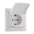 Socket Outlet Earthed - With Protection Cover - FireProof Plastic