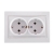 Double Socket Outlet - Earthed - Ceramic