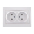 Double Socket Outlet - Without Earth - Ceramic