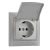 Socket Outlet Earthed - With Protection Cover - Ceramic