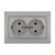 Double Socket Outlet - Earthed - Ceramic