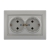 Double Socket Outlet - Earthed - FireProof Plastic