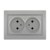 Double Socket Outlet - Without Earth - Ceramic