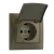 Socket Outlet Earthed - With Protection Cover - Ceramic