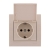 Socket Outlet Earthed - With Protection Cover - Ceramic