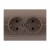 Double Socket Outlet - Earthed - Ceramic