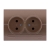 Double Socket Outlet - Without Earth - Ceramic
