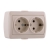 Double Socket Outlet - Earthed - Ceramic