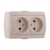 Double Socket Outlet - Without Earth - Ceramic
