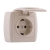 Socket Outlet Earthed - With Protection Cover - FireProof Plastic