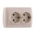 Double Socket Outlet - Earthed - FireProof Plastic