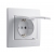 Socket Outlet Earthed - With Protection Cover - Ceramic